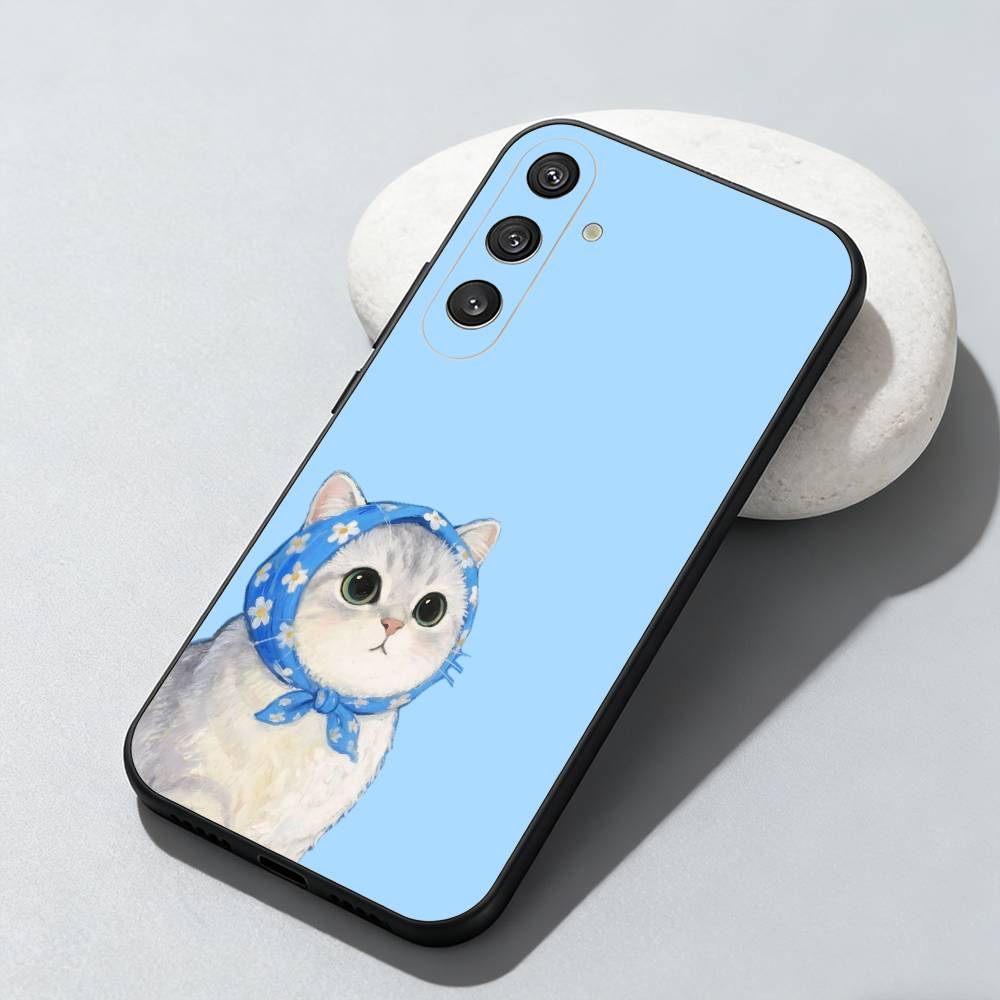 cute cat Phone Case For Samsung Galaxy A73,A72,A71,A70,A52,A51 Others Soft Black Cover