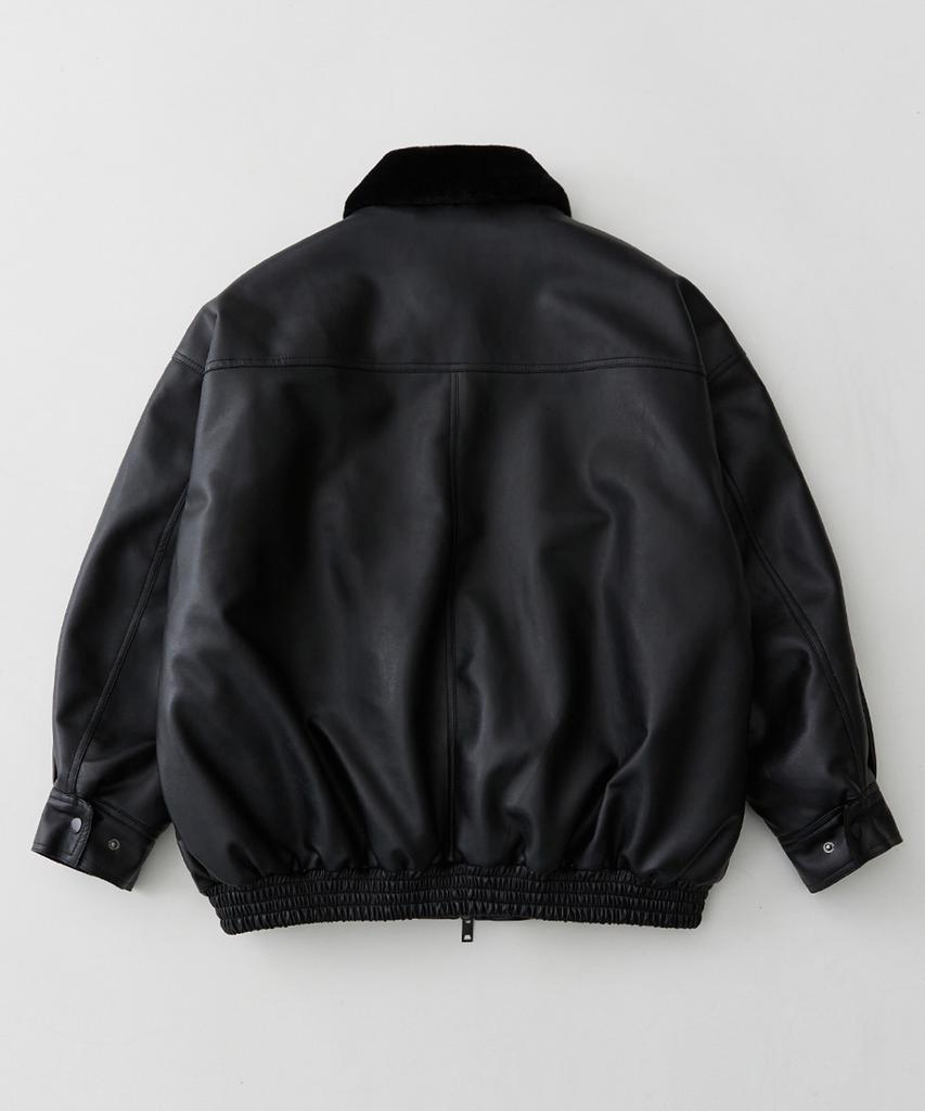 Lady Volume 622 Vegan Leather Shearling Jacket_Black
