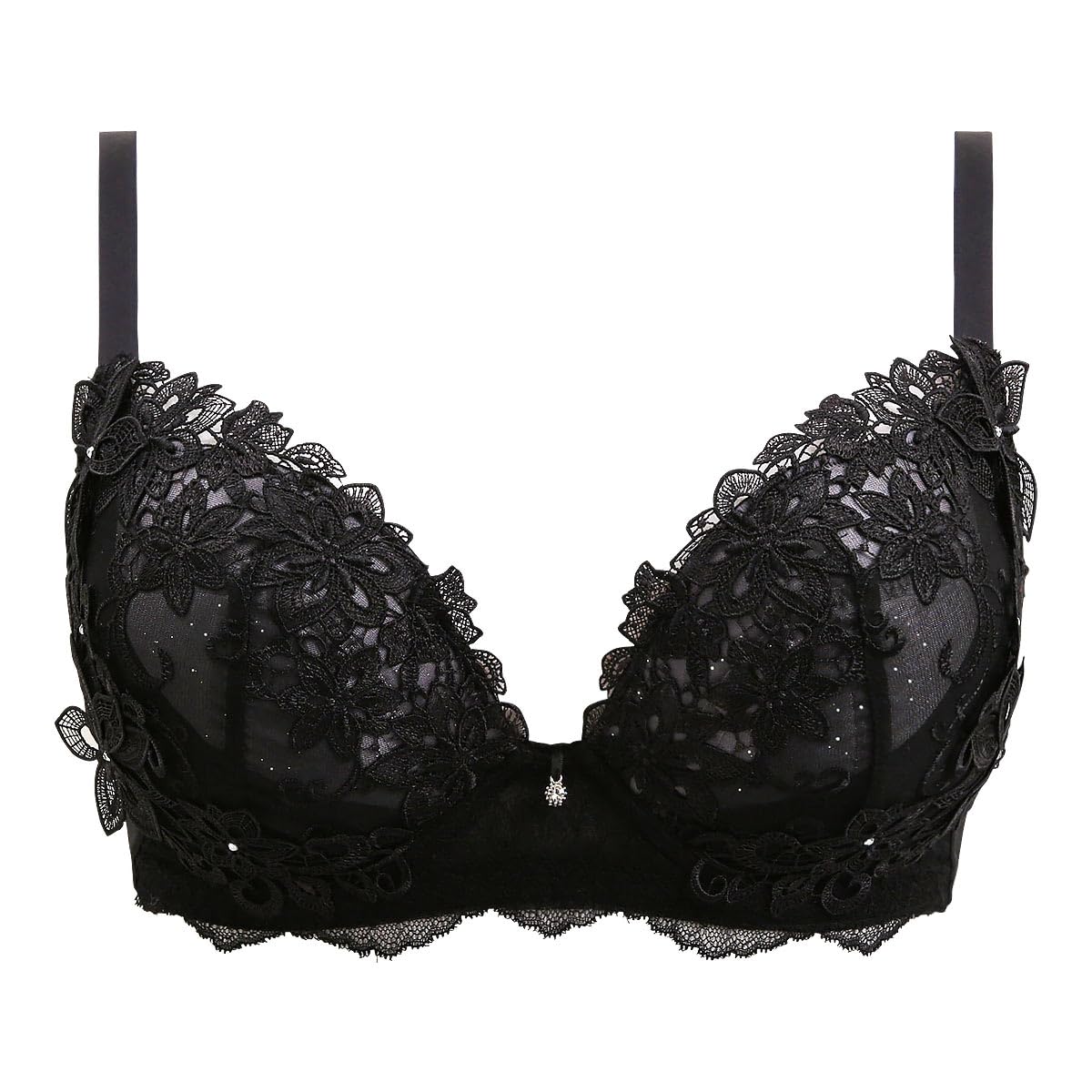

himico GRANDE 003 Plus Sizes GHI Dalia Single Glamour Size Bra, 65-85, Stellato, Bra, (BK-Black, G75)