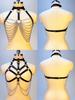 Women Sexy Body Harness with Chain Belt Bdsm Bondage Lingerie Belt Leather Lingerie Chest Harness Punk Gothic Fetish Clothing