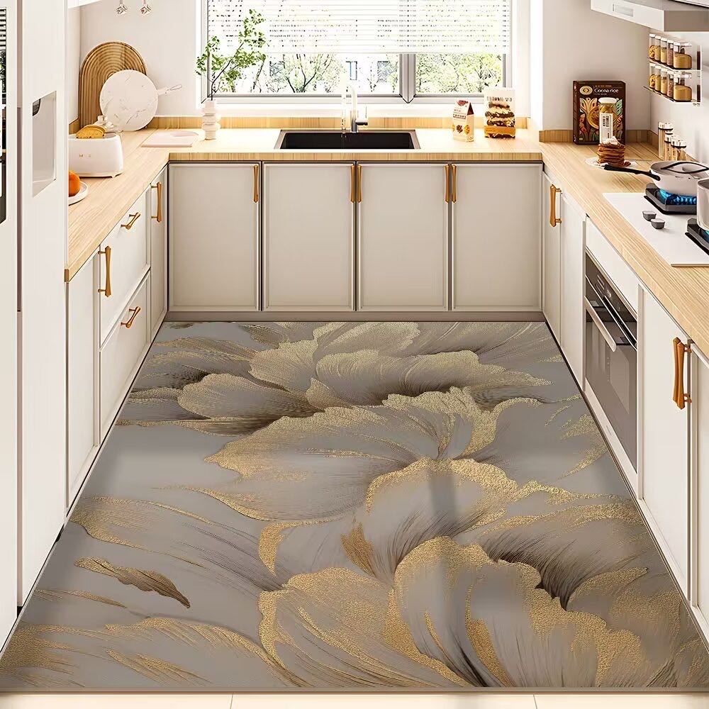 

Коврики для кухни противоскользящие и маслостойкие, моющиеся и протираемые, водонепроницаемые коврики из ПВХ для ног для всего дома, грязеотталкивающие коврики, новые 140x200cm зелёный