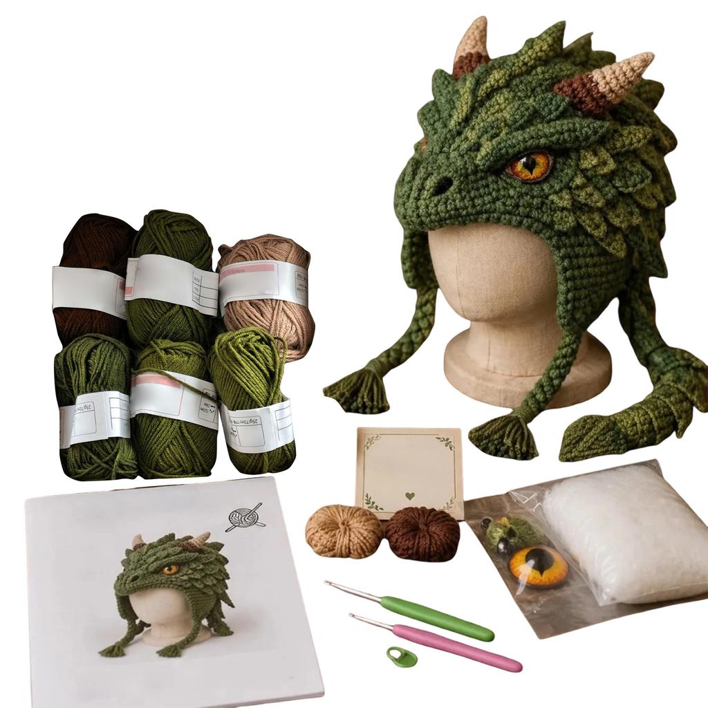 Kit de Crochê para Touca com Capuz Conjunto de Tricô DIY para Iniciantes