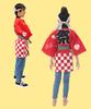 Nishiki 3-Piece Festival Happi Coat Set for Children, Includes Waist Cord and Hand Towel, 100% Cotton, Unisex (Red/2-3/H1654)
