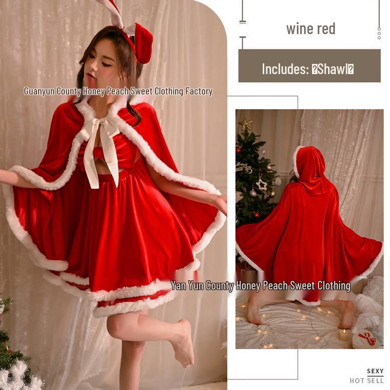 Sexy Red Lace Halterneck Christmas Dress & New Year's Nightgown