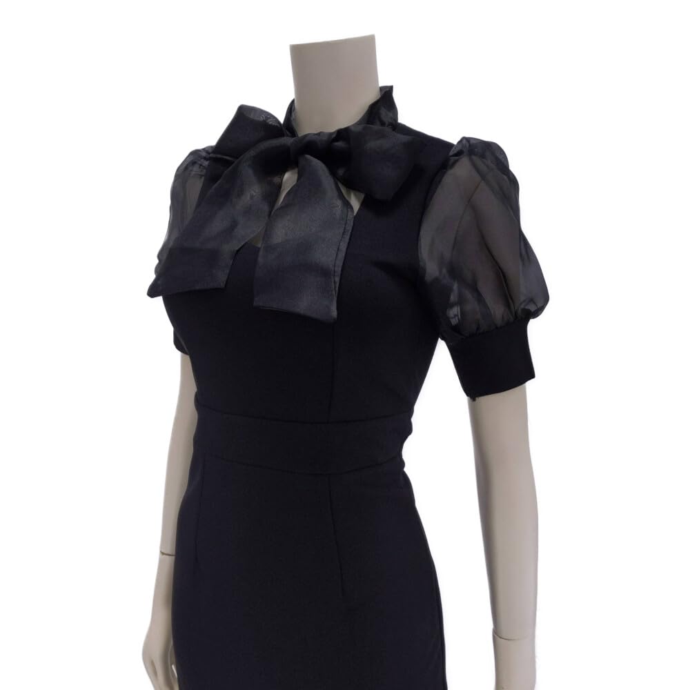 GRAXIA Cabaret Midi Perfect for Hostess and Short Puff Size M Dress, Dress, Hostesses, Clubs, Lounges, Sleeves, Sleeves, Slit, Ribbon, Elastic,