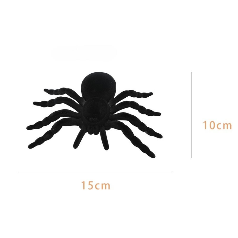 

Halloween plush spider, fluorescent spider, black spider, scene decoration props, haunted house prank gifts Flocking Black Spider (15cm medium)