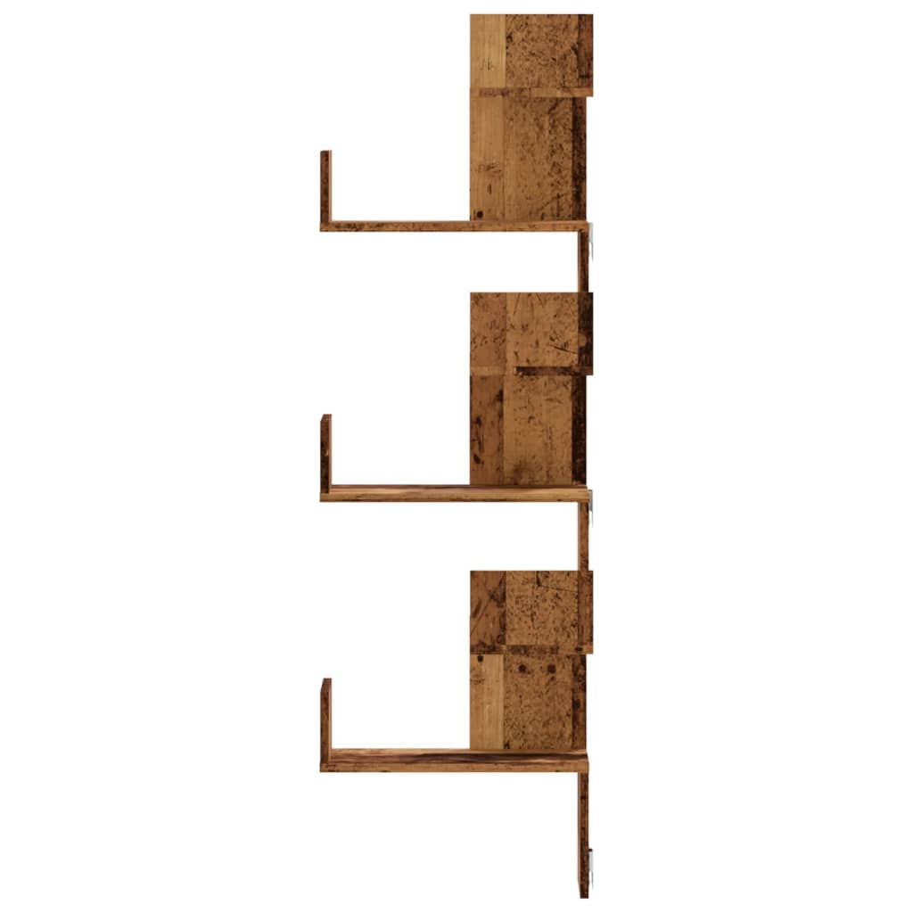 6-Tier Irregular Corner Shelf, Storage and Display Racks for Living Room, Bedroom, Hallway, Entryway, and Bathroom, 45x45x147cm