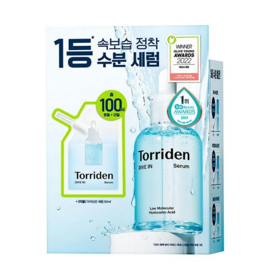 Torriden DIVE-IN Low Molecular Hyaluronic Acid Serum Deep Hydration Set 50ml + Refill 50ml