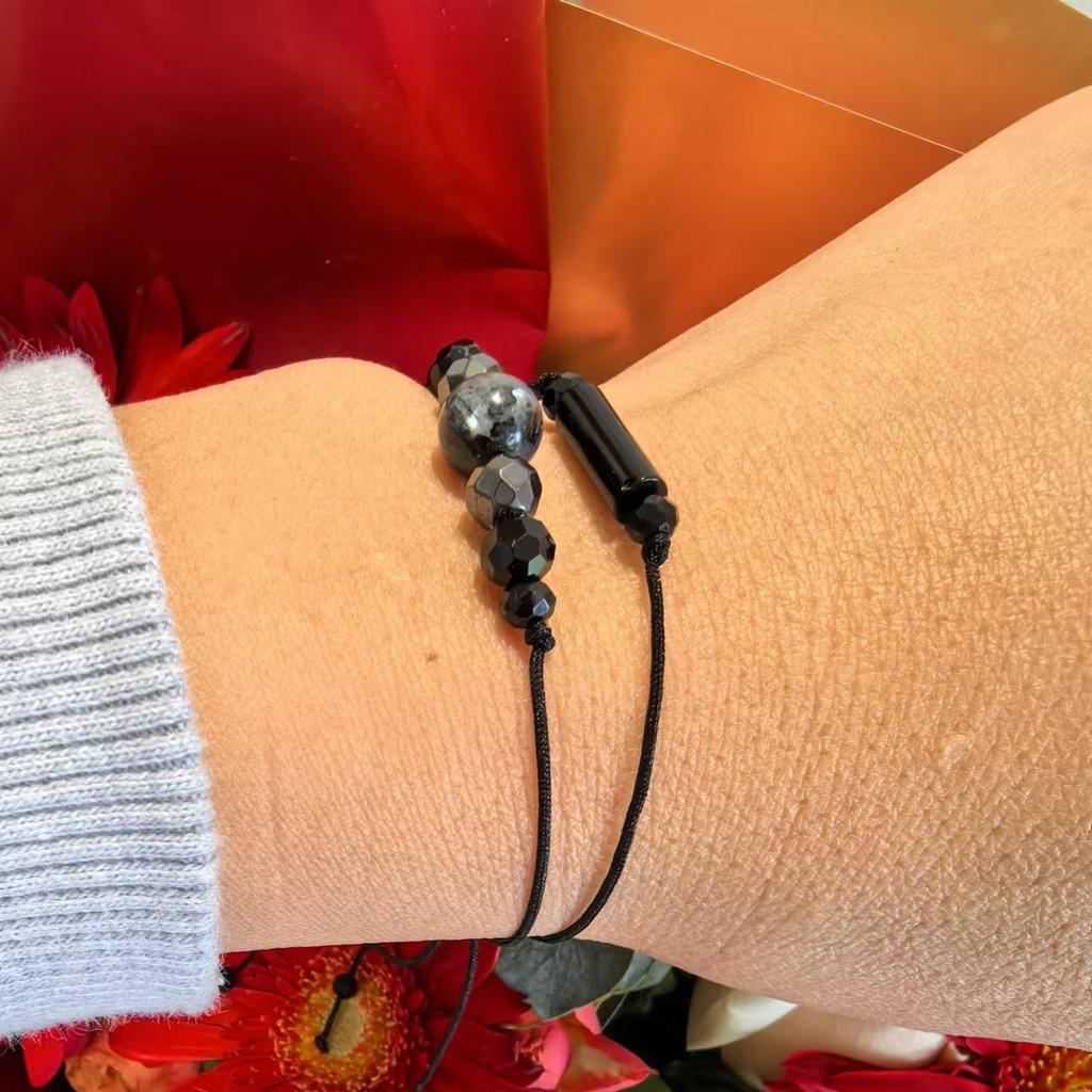 Triple Protection Bracelet, Empath Protection, Black Tourmaline and Obsidian Bracelet
