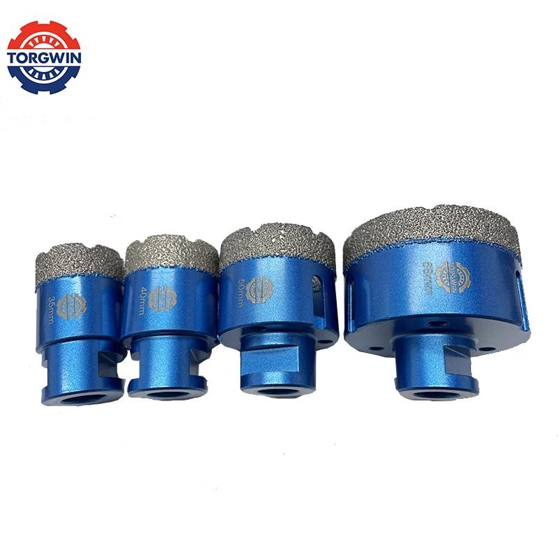 M14 Brazed Diamond Drill Bits Set Dry Vacuum Core Bits Set Porcelain Tiles Crowns Granite Marble Hole Saw Tools 4Pcs