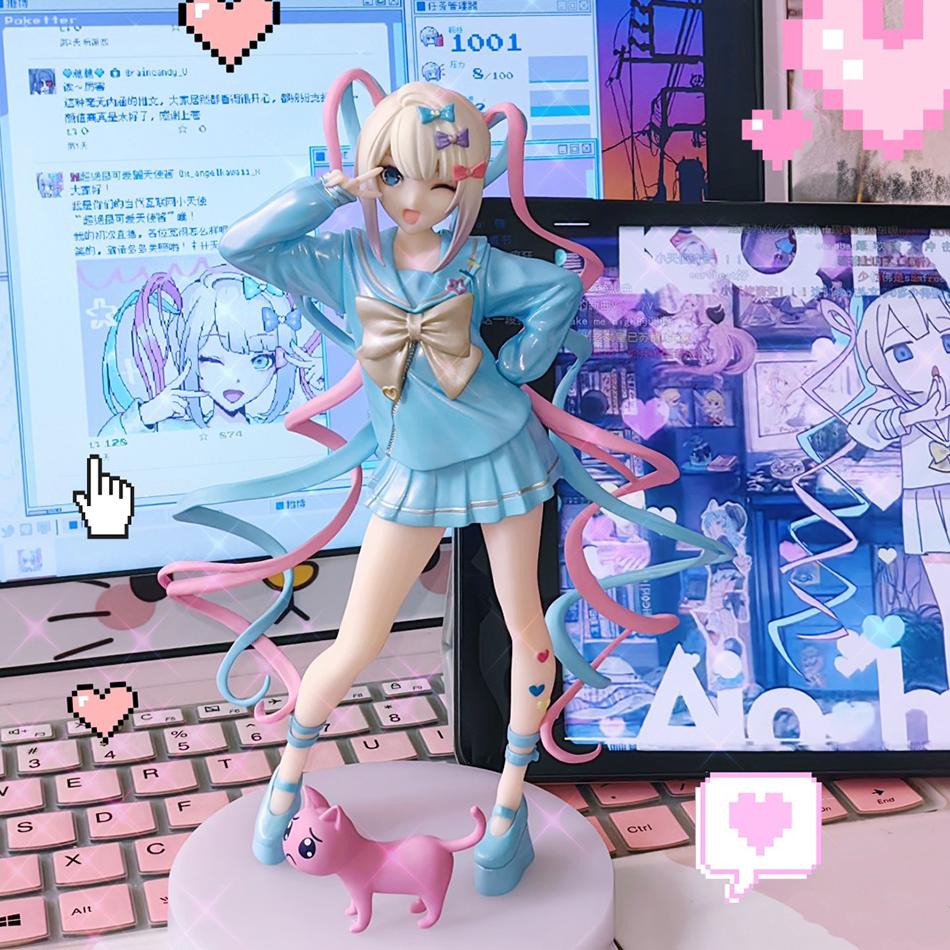 Original Needy Girl Overdose Anime Figure KAngel Action Figures Virtual Uploader PVC Collection 17CM Model Ornaments Toys