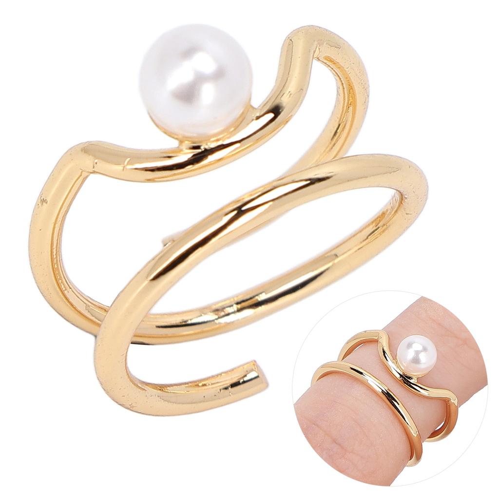 Pearl Finger Nail Knuckle Rings Stylish and Simple Copper Fingertip Jewelry for Women Girls