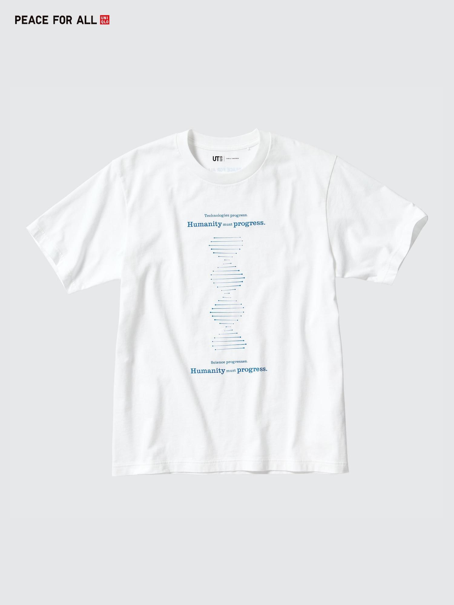 

Uniqlo Футболка с принтом «Peace For All» с коротким рукавом, стандартный крой, Шинья Яманака 00 WHITE/UNISEX S