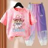LBB Girls' Quick-drying Sports Set Summer Children's Fashionable Breathable Short-sleeved Ice Silk Set