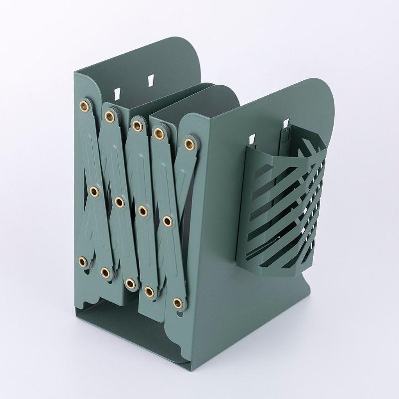 Decorative Adjustable Bookends for Heavy Books Anti-Slip Metal Book Stoppers Holders for Bookcase Bookshelves