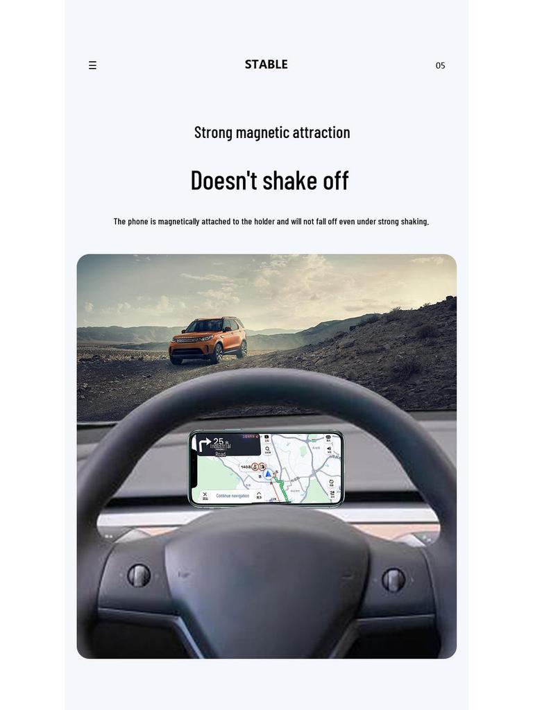 Tesla Model Y3 Steering Wheel Dashboard Phone Holder for Navigation