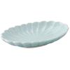 Seto Ware Oval Plate, 7 Inches (approx. 22 X 12 Cm), Chrysanthemum Design, Sky Blue, Made In Japan