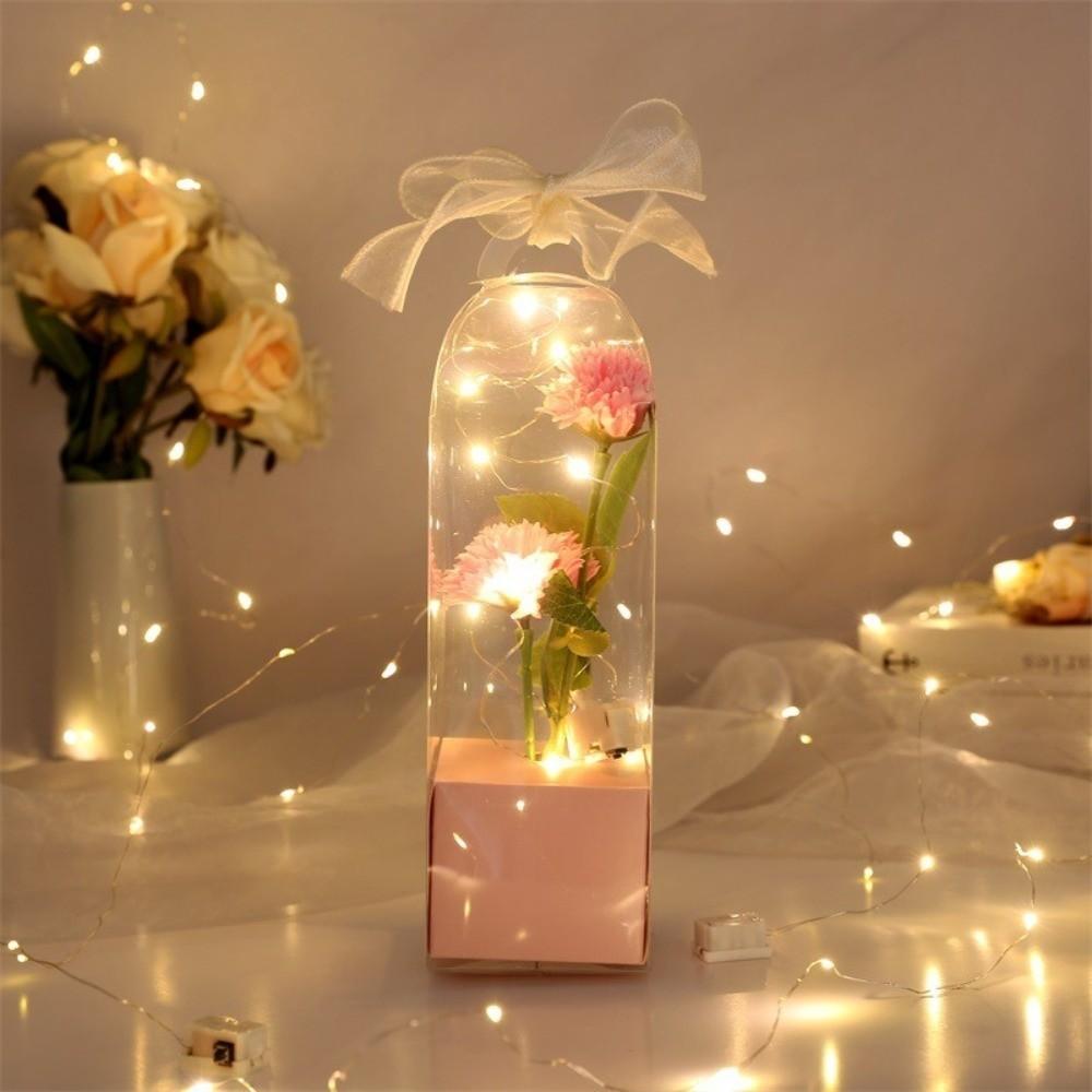 Popular Simulation Artificial Flower with Box Exquisite Fake Flower Gift Carnation Rose Bouquet Mother's Day