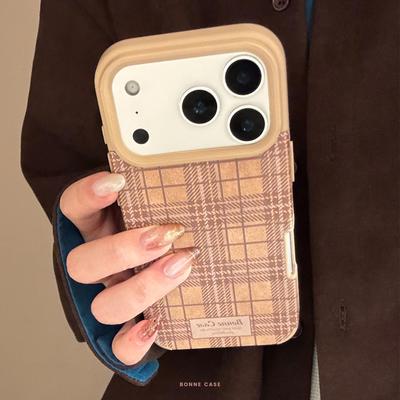 British Style Leather Suitable for Iphone16 for Apple 17promax Mobile Phone Case 15 Retro Brown 14 Anti-fall 13 Soft Case