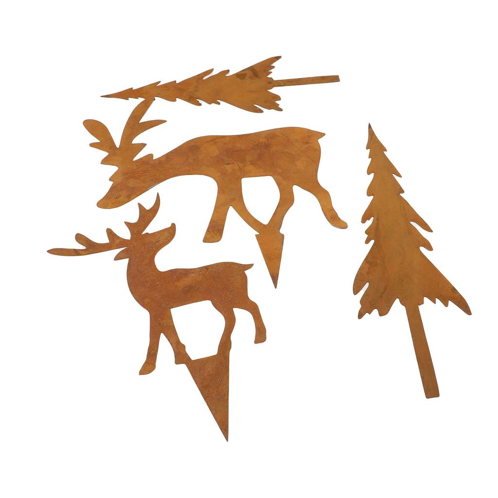 4PCS Weihnachten Metall Yard Stakes Wetter Beständig Baum Hirsch Form Dekorative für Garten Terrasse Im Freien