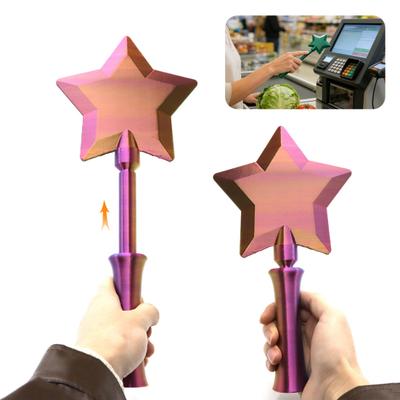 3D Printed Retractable Tap-to-Pay Star Wand Magical Contactless Payment Wand Novelty Wizard-Themed Credit Card Holder for Adults