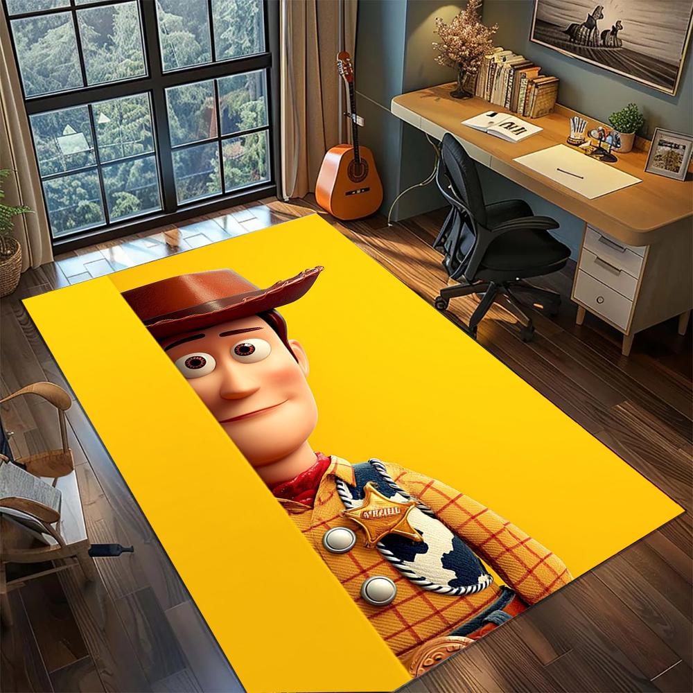 Sheriff Woody Theme Rug Carpet Large Area Rug Non Slip Washable Floor Mat Gamer Room Bedroom Home Decor