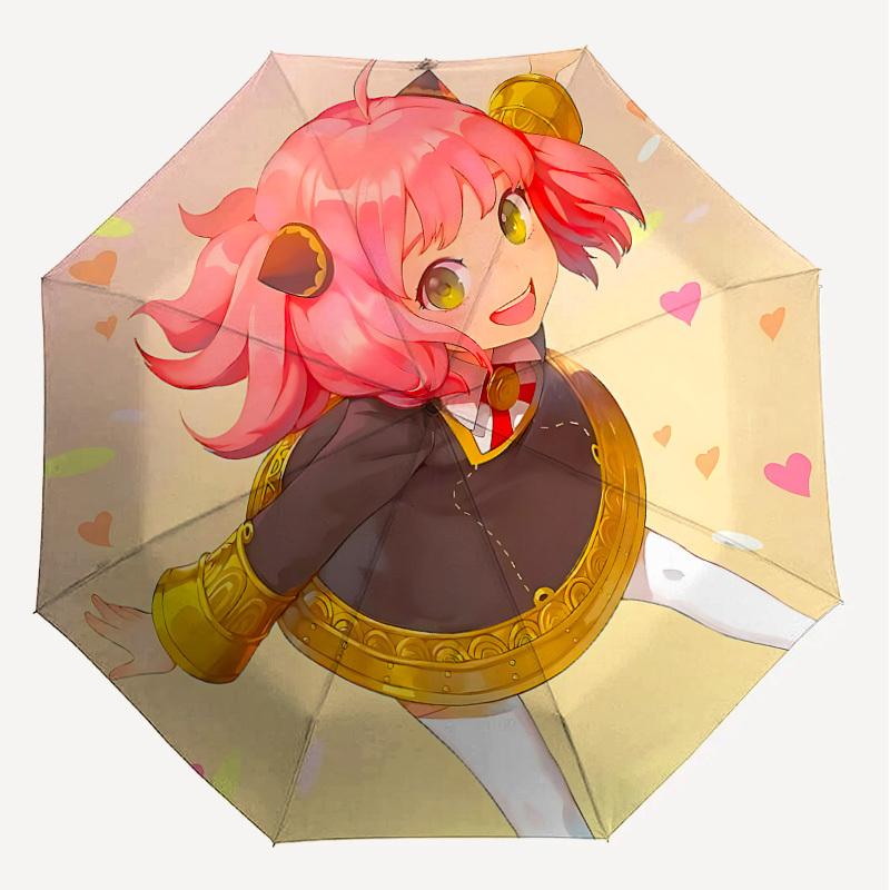 1PC Pink-haired girl Umbrella-8-Rib Reinforced, Automatic Open, Lightweight & Durable, Cute Fashion Accessory for Outdoor-P63
