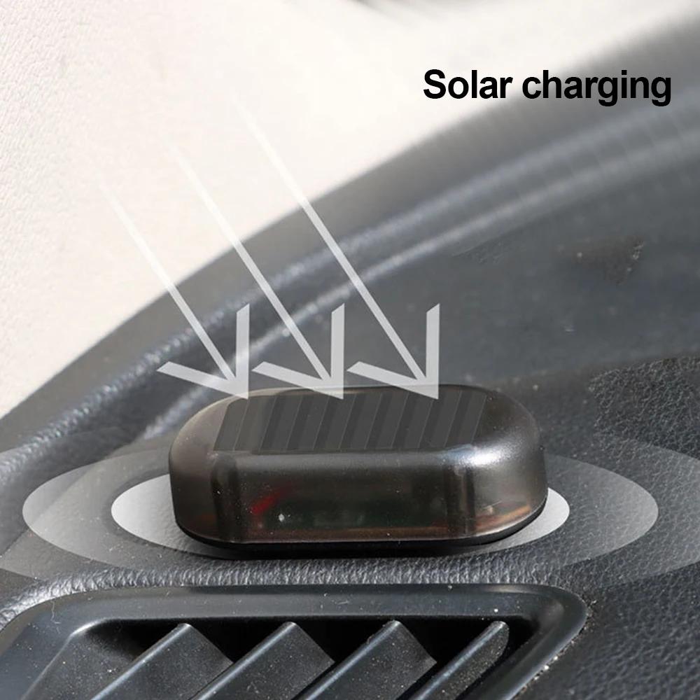 Car Solar Power Strobe Signal Light Fake Security Light Universal Flash Warning LED Light Alarm Lamp Anti-theft Caution