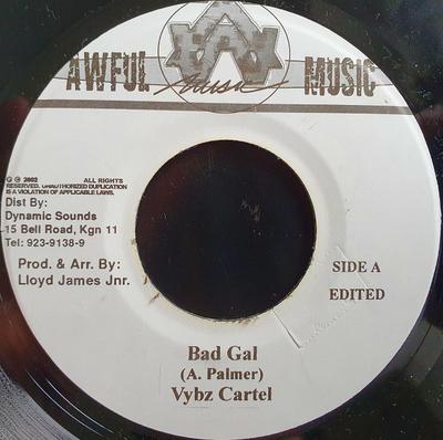 7inch Record VYBZ KARTEL - Bad Gal NONE Awful Music 2002 Jamaica Reggae, Ska & Dub Used
