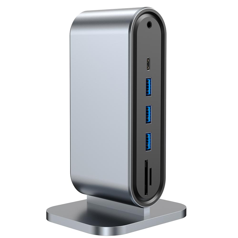 Premium 12-in-1 Usb C Hub Multifunction Type C Docking Station Vedio VGA RJ45(100Mbps) USB3.0*4 SD USB-C Hub Adapter Laptop