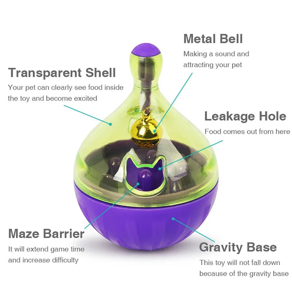 1 PC Parrot Bird Hamster Tumbler Toy Treat Dispenser Bell Foraging Puzzle Feeder Enrichment Boredom Relief Interactive Ball Toys