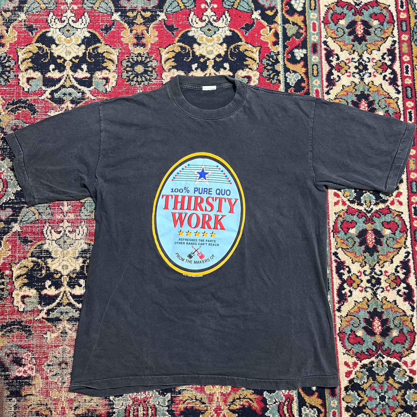 Status Quo Thirsty Work Tour 1994 Vintage Band T-Shirt Size XL M