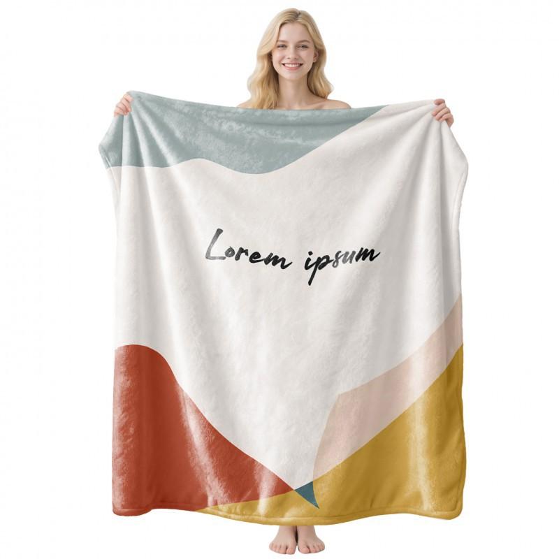 Soft Fleece Blanket With Starry Sky Print Camping Sofa Napping Air Conditioning Use Customizable Design