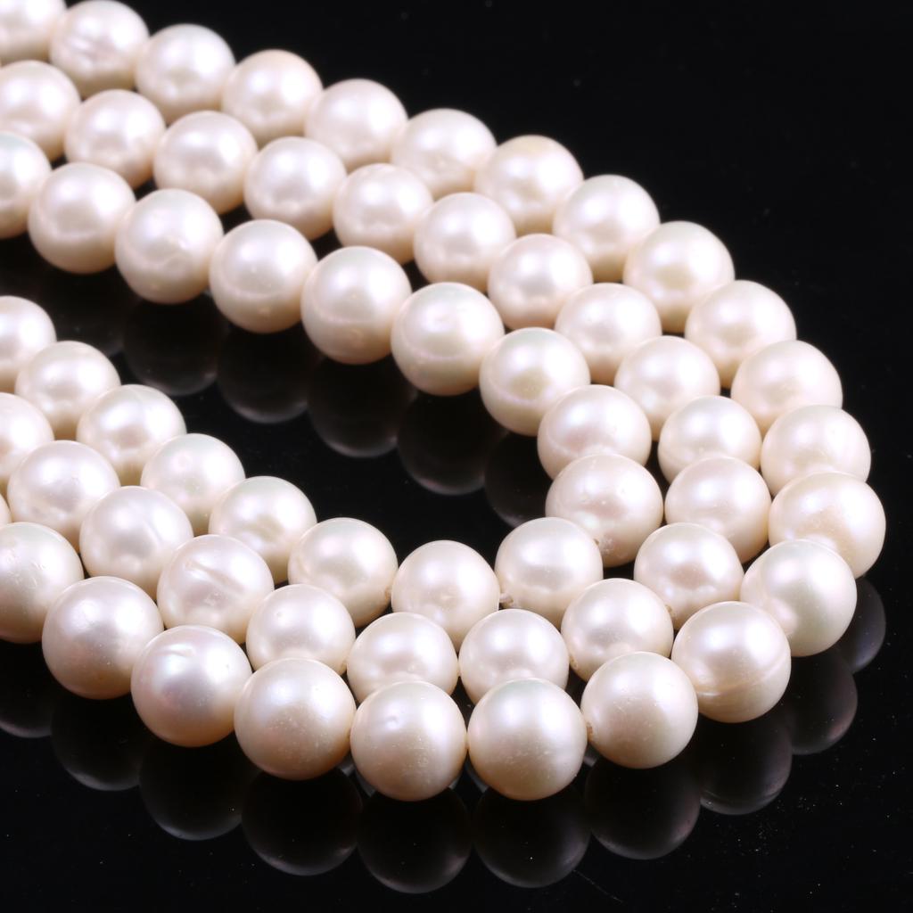 1String, White Natural Freshwater Pearls, Potato Shape Pearl Beads, 8–9 Mm, for DIY Necklace Accessories, Jewelry Making Valentine's Day Gifts, 36cm