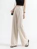 Women's High-Waisted Wide-Leg Linen Pants - Summer 2026 Collection, Loose Fit, Tencel Cotton Blend, Floor-Length