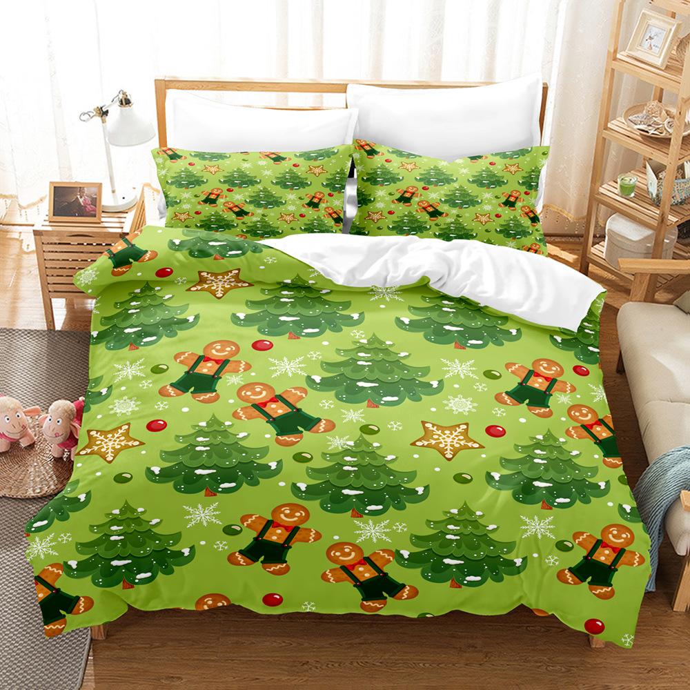 Weihnachts 3D Digitaldruck Dreiteiliges Bettwäsche-Set, Weihnachts Strickserie