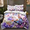 Colorful Butterfly Bedding Set Sparkling 3D Duvet Cover DE/AU/EU Full Size Luxury Women's Quilt Cover  Gift