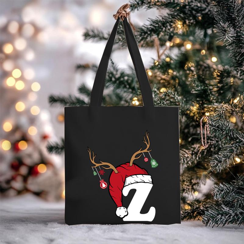 Christmas Letter Print Messenger Bag Student Casual Canvas Bag New