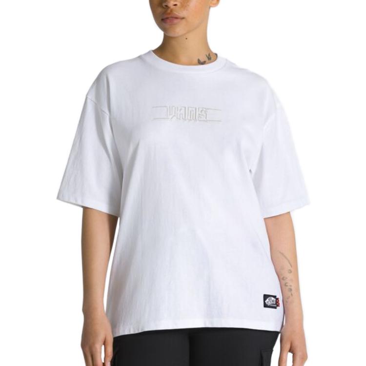 Vans T Shirts Men's White Crew Neck Moderate Straight Fit VN0008TTWHT1