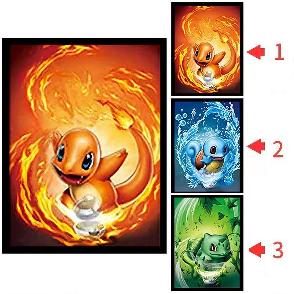 Hello Kitty & One Piece 3D Lentikulärt Pokemon-affisch