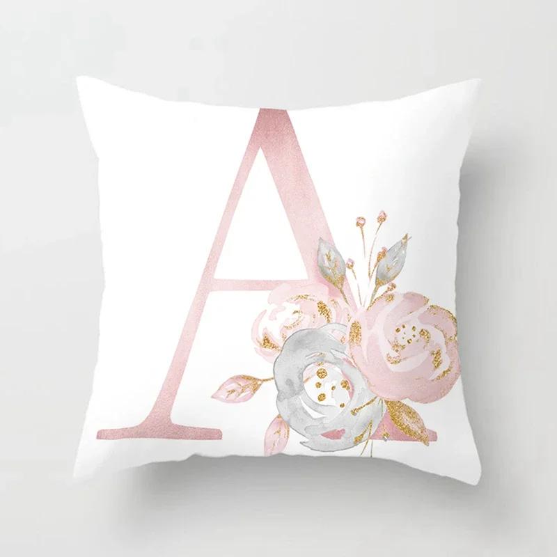 45X45Cm Pink Letter Cushion Pillowcase Decorative Sofa 40X40Cm Pillow Cases Autumn Decoration