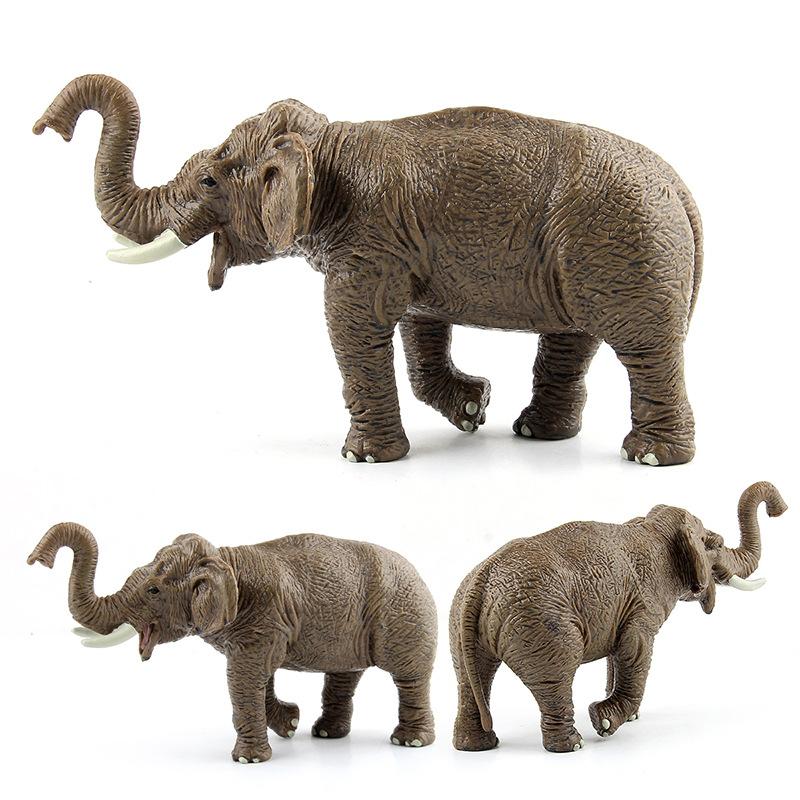 127-015 Simulation Zoo Asian Female Elephant Children'S Toy Static Solid Wild Elephant Model Ornament