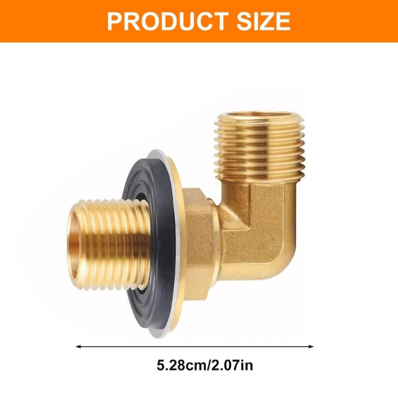 2Pcs Brass 1/2inch Male Elbow Backsplash Mount Connector Plumbing Fittings Faucet 90 Degree Elbow Joint Enduring