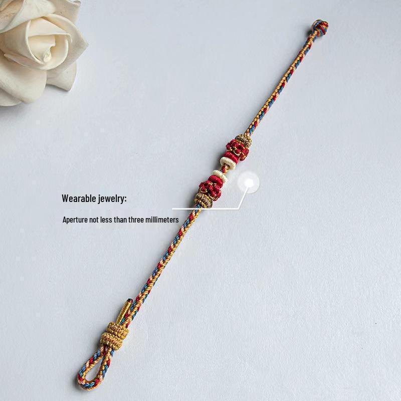 Dunhuang-Inspired Braided Bracelet: Handmade Rope, Ready for Lucky or Zodiac Beads