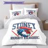 Sydney Roosters Fight Bedding Quilt Set Quilt Cover Pillowcase Home Decoration Birthday Gift (1 * Duvet Cover + 2 * Pillowcase, Without Core)