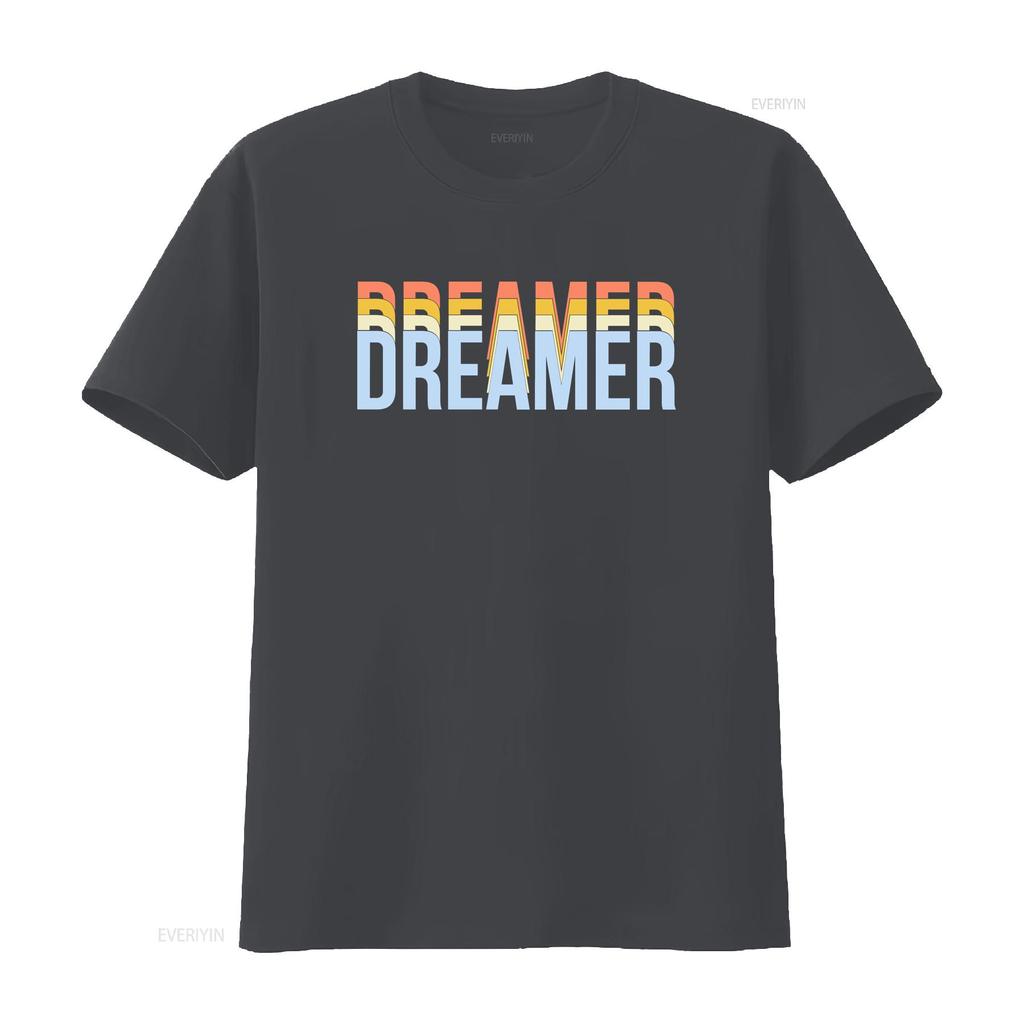 Dreamer T shirt Motivational Gym Casual vintage Washed graphic homme Stretched Unisex Top For Everyday Wear Stylish Soft