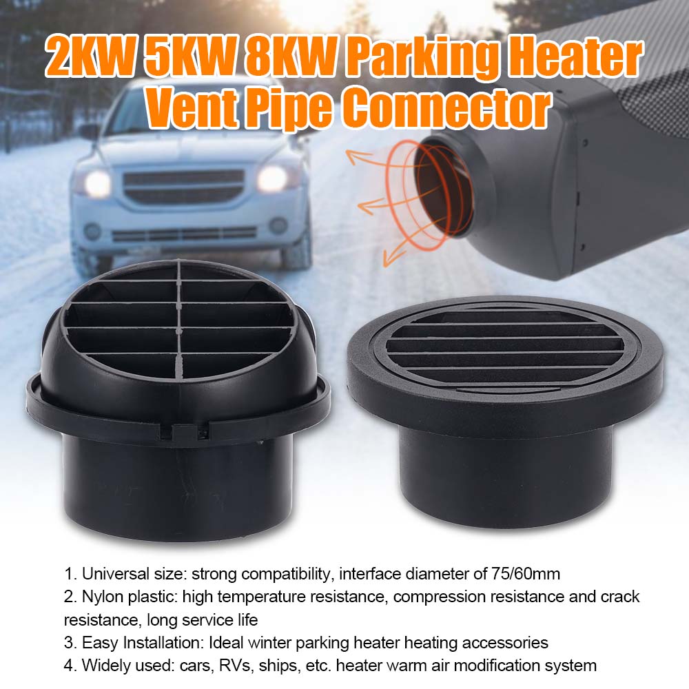 75mm/60mm Parking Heater Air Outlet Ventilation Pipe Connector Suitable For 2KW/5-8KW Diesel Heater Hot Air Outlet Accessories