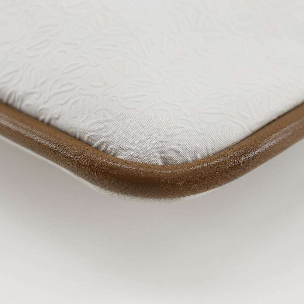 LOEWE anagram Shoulder Bag White PVC/leather unisex Used