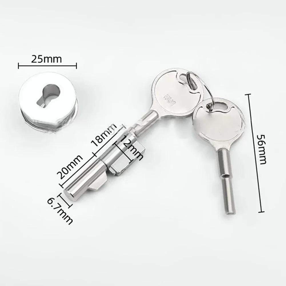 Display Cabinet Sliding Glass Door Lock Jewelry Showcase Lock Zinc Alloy Furniture Hardware Double Door Lock With Keys