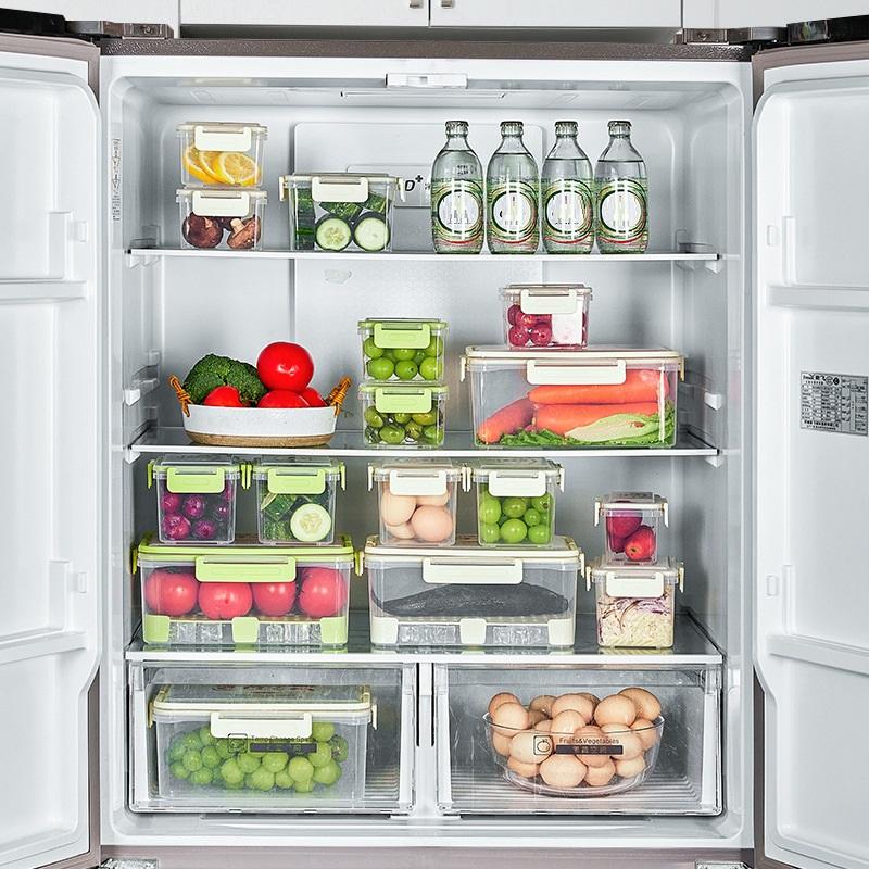 Heat Resistant Plastic Lunch Box Kitchen Fry Microwave Se Food Container Fruit Storage Shed Box Rectangular Divided Lid